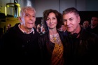 John Cale with the French Minister of Culture mrs. Audrey Azoulay and French singer &Eacute;tienne Daho