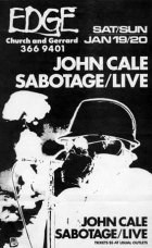 Poster for the two shows at The Edge, Toronto 1980-01-19_20