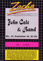 Ticket Stub Bochum  1984-09-24 - Thanks: Bernd-J&uuml;rgen Grude