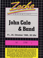 Ticket Stub Bochum 1985-10-25 - Thanks: Bernd-J&uuml;rgen Grude