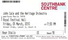 Ticket to the London 2010-09-05 show