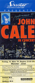 Ticket to the M&uuml;nster 1991-03-15 show - Thanks: Bernd-J&uuml;rgen Grude